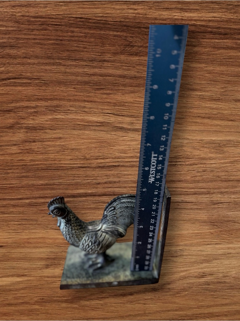 Vintage Cast Iron Chicken Rooster Bronzed Bookends - Picture 9 of 10